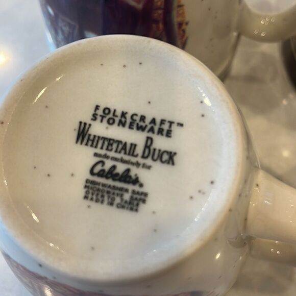 Cabela’s folkcraft  By Scotty Z, stoneware 4 coffee cups 2 elk. 2 whitetail. Fun - Picture 10 of 10